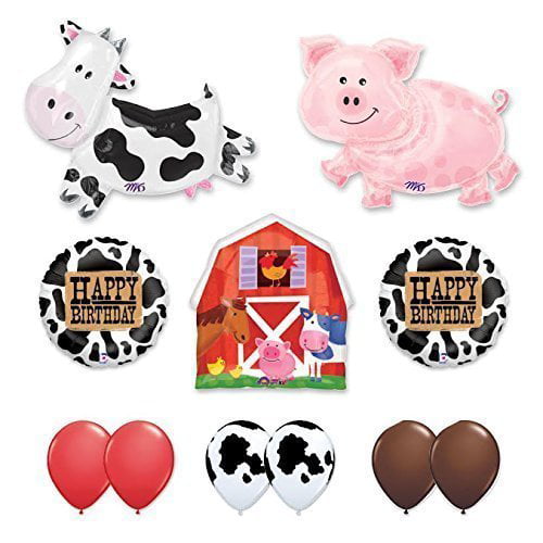Farm Cow Pig Animals Theme Birthday Party Decoration Popcorn Box for Kids Party